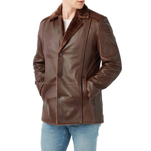 Manteau en cuir décontracté pour hommes en gros Manteau en cuir de mouton véritable respirant pour hommes fabriqué au Pakistan - Product Image 3