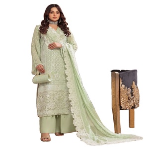 Anchal COLLECTION ชุดงานแต่งงาน3ชิ้นสำหรับเด็กผู้หญิงชุดปาร์ตี้ผ้าชีฟองปากีสถานสำหรับผู้หญิง VOL anchal motis เทศกาลแฟชั่น - Product Image 1