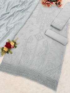 ชุดสูทปากีสถานที่เป็นที่ต้องการสูงผ้าฝ้ายบริสุทธิ์พร้อมลำดับแบบปัก - Product Image 4