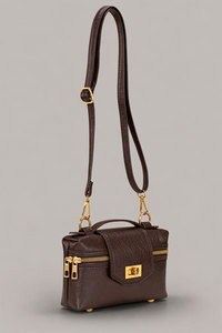 Bolso de lona marrón casual para mujer con logotipo personalizado, estuche de tocador, bandolera, bolso de mano con asa superior, cierre de cremallera, impermeable, para el hombro, OEM - Product Image 6