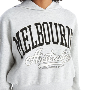 Sweat à capuche polaire 100% coton à manches longues pour femmes de meilleure qualité Logo avant imprimé poche kangourou pour l'hiver - Product Image 4