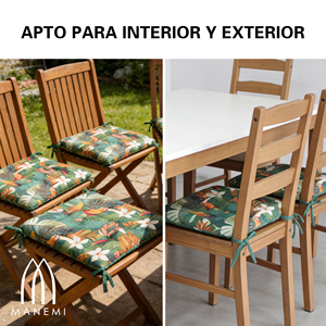 Cuscini per sedie idrorepellenti 40x40x5 cm, facili da pulire con cinghie di fissaggio, per campeggio e uso interno/esterno per tutte le stagioni - Product Image 4