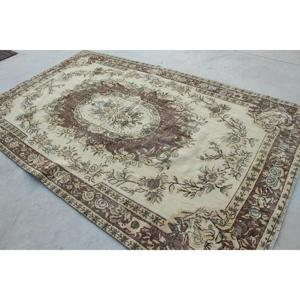 Vintage Large Rug 6x9.7 ft, <b>Brown</b> Green Moroccan Rug <b>Wool</b> - Product Image 4