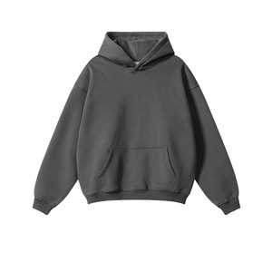 Hot Classic 350g Algodón Hombres Drop Shoulder Hoodie Sudadera Cómodo Jersey de gran tamaño Sudadera con capucha en blanco Sudaderas con capucha personalizadas para hombres - Product Image 2