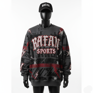 Sweat-shirt ample pour femme, tissu polaire de haute qualité, imprimé gris foncé avec des strass scintillants, sweat-shirts respirants pour femme - Product Image 6