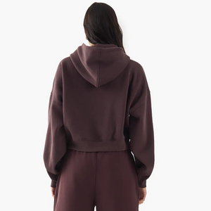 Sweat à capuche à fermeture éclair d'automne pour femmes personnalisé avec logo avant 100% coton pull de haute qualité marque personnalisée en gros - Product Image 2