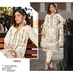 กึ่งเย็บใหม่ชุดปาร์ตี้สำหรับผู้หญิงเสื้อผ้าปาร์ตี้ปากีสถานซาลวาร์ Kameez จากผู้ผลิตขายส่ง - Product Image 3