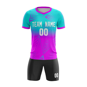 Meilleur uniforme de football en polyester unisexe coupe ajustée OEM pour enfants avec kit de maillot Impression de logo par sublimation - Product Image 5