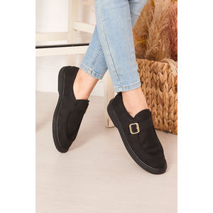 Mocasines Negros Casuales con Hebilla Simple, Zapatos Cómodos para Uso Diario - Product Image 2