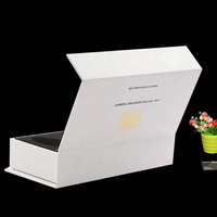 Boîte en papier blanche de luxe avec logo personnalisé, emballage de petite boîte cadeau magnétique en kraft pour parfum cosmétique soin de la peau