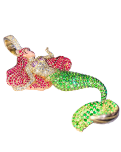 Elegante Colgante de Sirenita Chapado en Oro Amarillo de 18K, Estilo Hip-Hop, Certificado GRA, Dijes de Regalo - Product Image 2