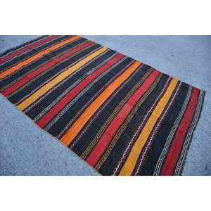 Tapis turc vintage classique noir rouge 5.6x8,6 pieds grande surface Patchwork motif laine PP matériel Latex pour couloir chambre décor - Product Image 2