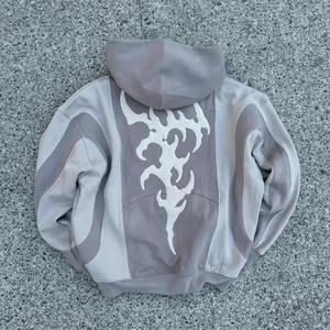 Y2K <b>Zip</b> <b>up</b> Hoodie Harajuku Splicing Embroidery Goth Vintage Oversized Man Hoodi Hip Hop <b>Men</b> Women Fashion Casual Streetwear <b>Top</b> - Product Image 2