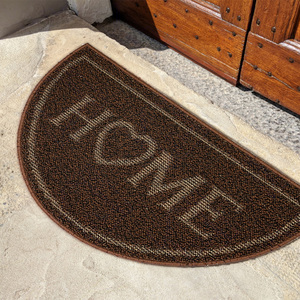 พรมเช็ดเท้าหินรูปเสี้ยวกันลื่นขนาด45x75ซม. ทำความสะอาดง่ายแผ่นประตูทางเข้าบ้านด้านหน้าทำจากยางและโพลีเอสเตอร์ - Product Image 5