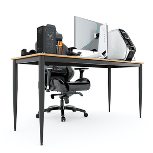 Escritorio en Forma de L de Diseño Contemporáneo, de Madera Contrachapada con Revestimiento de Melamina, Patas Cónicas II, 160x60cm, Resistente, para Dormitorio o Sala de Reuniones, HBCN006 - Product Image 4