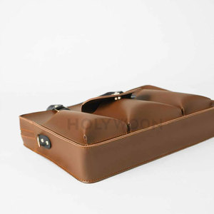 Sac à ordinateur portable en cuir simple et élégant pour hommes, grande capacité, design confortable pour le transport, idéal pour le travail de bureau et les activités quotidiennes - Product Image 5