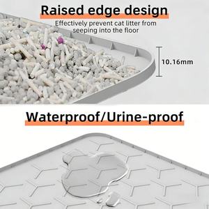 <b>Silicone</b> Square Reusable Cat Litter Trapping <b>Mat</b> Extra Large Waterproof Easy to Clean - Product Image 4