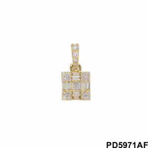 14K Rhodium Plated Women's <b>Square</b> Diamond Pendant with Brilliant Cut Sparkling Timeless Jewelry for Special Occasions Daily Wear - Product Image 2