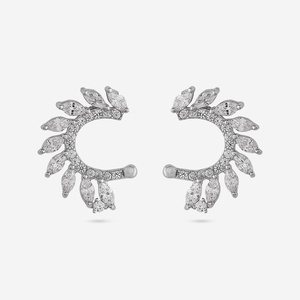Pendientes de Plata 92.5 Vintage 191581 con Diseño de Marquise, Perla, Corazón, Geométrico, Planta y Flecha, Modernos para Fiesta de Compromiso - Product Image 4