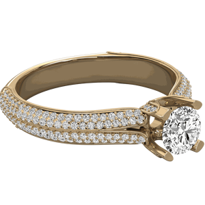 Anillo de Boda con Diamantes Redondos en Forma de U - Product Image 6