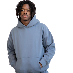 La mejor Sudadera con capucha de armadura de gran tamaño recortada de doble capa para hombre invierno 70% algodón 30% poliéster 320 GSM por capa Beige en relieve - Product Image 6