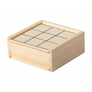 Jeu de Tic-Tac-Toe en Bois d'Acacia Premium, Moderne, Durable, Fait Main, Impression Personnalisée, Idéal pour les Voyages, Jeu de Société pour 2 Joueurs - Product Image 1