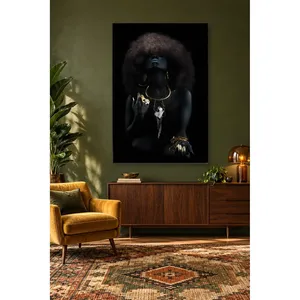 Impresión en Lienzo de Mujer Africana Fida con Cabello Voluminoso y Joyas de Oro - Product Image 2