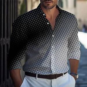 เสื้อโปโลแขนยาวลำลองสำหรับผู้ชายสำหรับฤดูร้อนเสื้อเชิ๊ตผู้ชายลายทางเสื้อเชิ๊ตพิมพ์ลาย3D สำหรับฤดูใบไม้ผลิและฤดูใบไม้ร่วง - Product Image 6