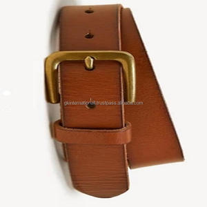 OEM-cinturón informal de cuero genuino para hombre y mujer, cinturón informal de cuero genuino de alta calidad, con hebilla de latón antiguo - Product Image 3