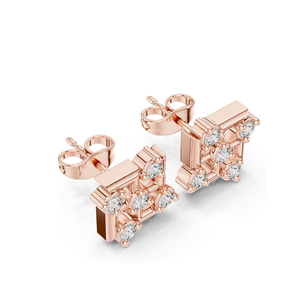 Boucles d'oreilles en diamant de laboratoire 0,35 CT en or 18 carats, 14 carats, 10 carats et argent 925, options moissanite et diamant de laboratoire, blanc, jaune et rose - Product Image 4