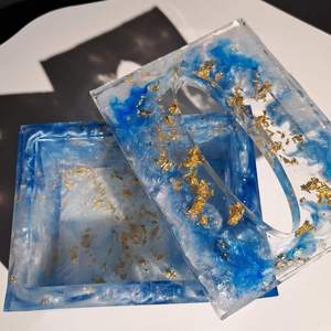 Boîte à mouchoirs rectangulaire en résine faite à la main de luxe, nacre, rangement pour serviettes avec porte-papier à bas prix - Product Image 3