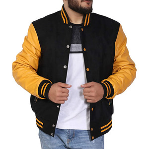<b>Mens</b> College <b>Baseball</b> Varsity <b>Jacket</b> Stand Collar Front Logo 100% Cotton Print High Quality OEM Custom Design Winter - Product Image 2