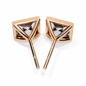 Elegantes pendientes de diamantes cultivados en laboratorio de oro rosa de 14 quilates VVS VS 1.77CT Princess Cut D E IGI Certified Studs Trendy White Rose Yellow - Product Image 6