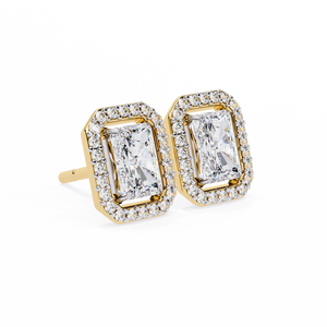 18K <b>Gold</b> Unique <b>Earring</b> with Lab-Grown Diamond Premium Diamond <b>Earrings</b> - Product Image 4