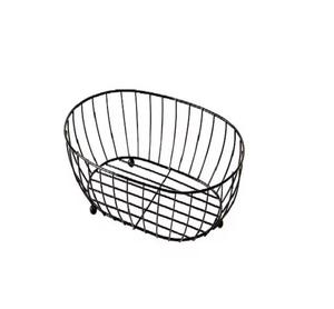 Usine en gros fer métal Art stockage treillis métallique panier multifonctionnel panier décoratif noir et or et couleur or Rose - Product Image 5