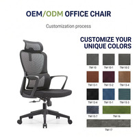 Chaise de bureau ergonomique moderne en tissu PU, hauteur réglable, dossier haut en mousse, support lombaire, base en aluminium, accoudoirs pivotants réglables