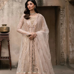 Haute qualité dames en mousseline de soie Shalwar Kameez vêtements de mariage pakistanais qualité d'exportation vêtements indiens et pakistanais - Product Image 1