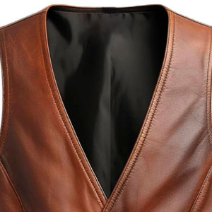 Chaleco de cuero para hombre de diseño personalizado de alta calidad, ropa informal transpirable para exteriores para uso en invierno - Product Image 3