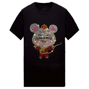 100% algodón, camiseta para hombre, ajuste holgado, estampado Último 2025 Camiseta personalizada Camiseta de algodón para hombre Venta al por mayor Rhinestone Hombres - Product Image 1