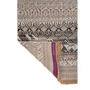Tapis Manchaha en laine et soie de bambou noué à la main, ivoire, 10 mm d'épaisseur, motif géométrique abstrait, pour la maison, le couloir, modèle rectangulaire - Les-2731 - Product Image 5