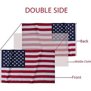 Drapeau américain USA TOP FLAGSINC, 2x3 pieds, double face, résistant aux intempéries, pour extérieur, avec 2 œillets en laiton - Product Image 5