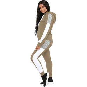 Moda mujer 2 uds pulóver chándal 2025 invierno tiras laterales sudaderas con capucha cálido personalizado pulóver chándal - Product Image 5