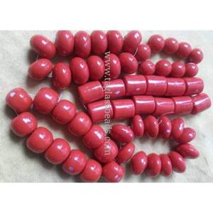 Cuentas de Vidrio Coral con Acabado Antiguo Hechas a Mano, Forma de Vidrio Teñido con Aspecto Envejecido, Embalaje de Caja de la Marca Conifer para la Fabricación de Joyas, Estilo Nativo - Product Image 1