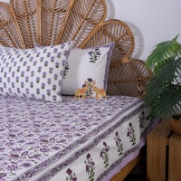 Nouvelle dernière arrivée de drap de lit en coton imprimé floral bloc de main meilleur pour la maison décorative meilleur pour l'été léger