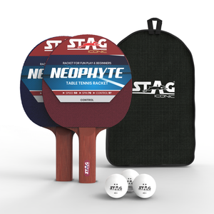 Stag Iconic Neophyte Professional Set de Tennis de Table Portable en Bois, Équipement Sportif avec Balles Blanches à Picots Longs en Fibre de Carbone - Product Image 5