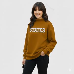 Sweat-shirt d'université, prix d'usine, femmes, hiver, tricoté, imprimé, coton, logo personnalisé, devant, col montant, décontracté, haute qualité - Product Image 5