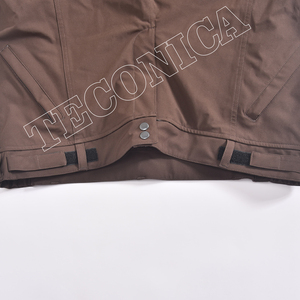 Pantalon de neige d'hiver imperméable marron personnalisé pour l'extérieur avec fermeture éclair latérale et poches cargo aux genoux et tissu respirant - Product Image 3