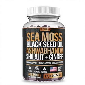 Gomitas de Musgo Marino Ausreson con Aceite de Semilla Negra Irlandesa, Ashwagandha, Jengibre, Shilajit y Melena de León - Product Image 1