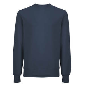 <b>Men</b> Basic Crew Neck <b>Fleece</b> <b>Black</b> Sweatshirt - Product Image 2