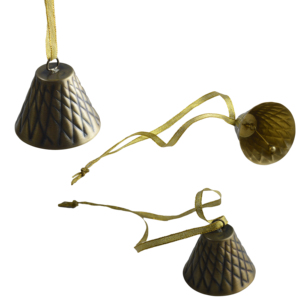 Diseño de martillo de campana colgante vintage y diseño de acabado pintado dorado Diseño de decoración festiva de campana colgante de Navidad - Product Image 1